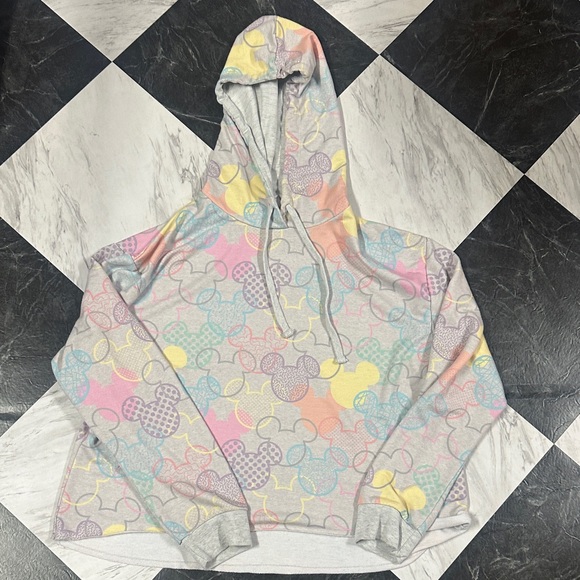 Disney Springs Eats and Treats Multicolor Mickey Mouse Cropped Hoodie - Picture 1 of 3